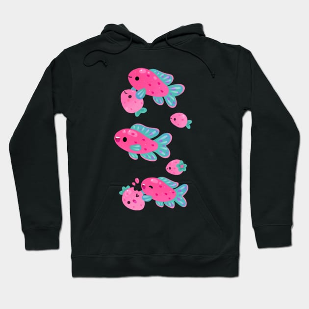 Strawberry peacock cichlid Hoodie by pikaole